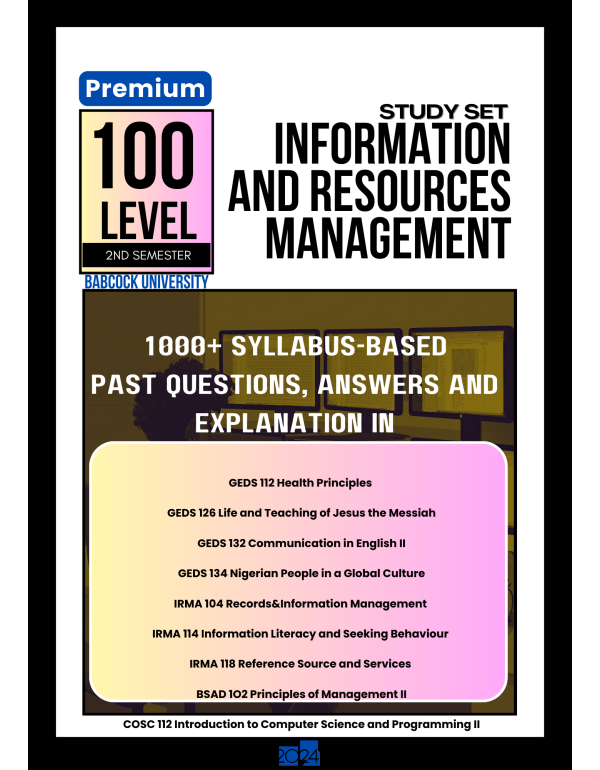 100.2 Information and Resources Management Study S...