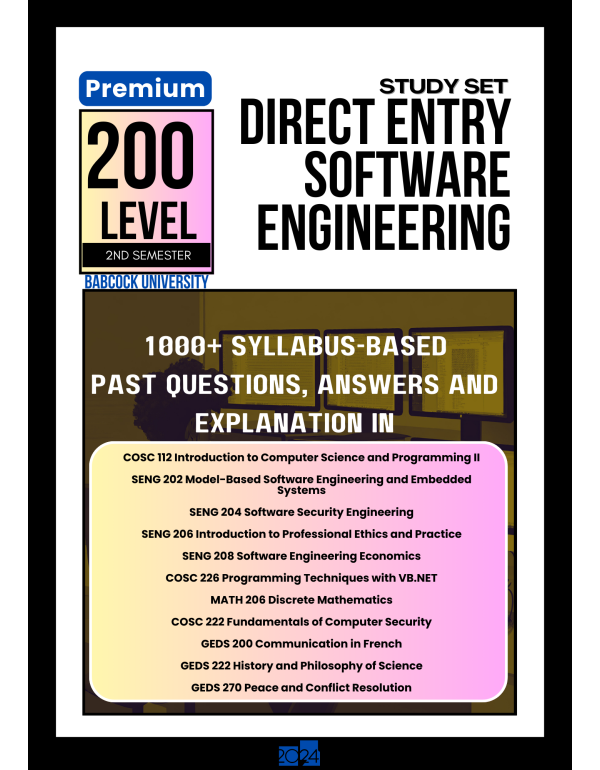 200.2 Direct Entry Software Engineering Study Set