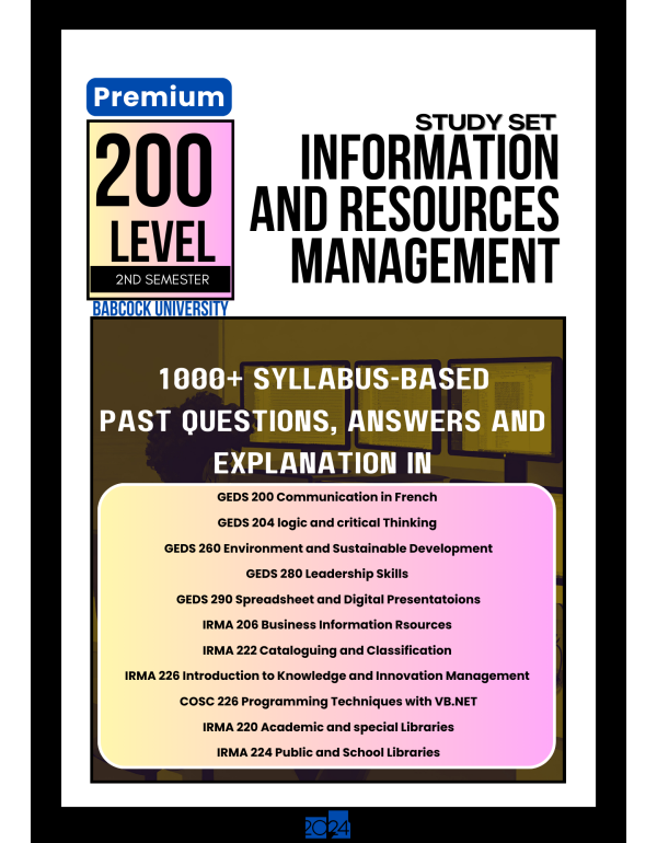 200.2 Information and Resources Management Study S...
