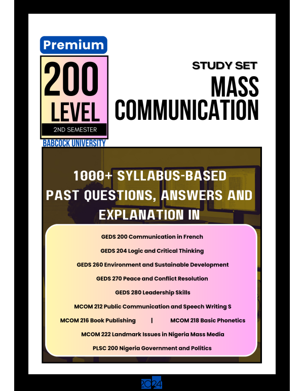 200.2 Mass Communication Study Set