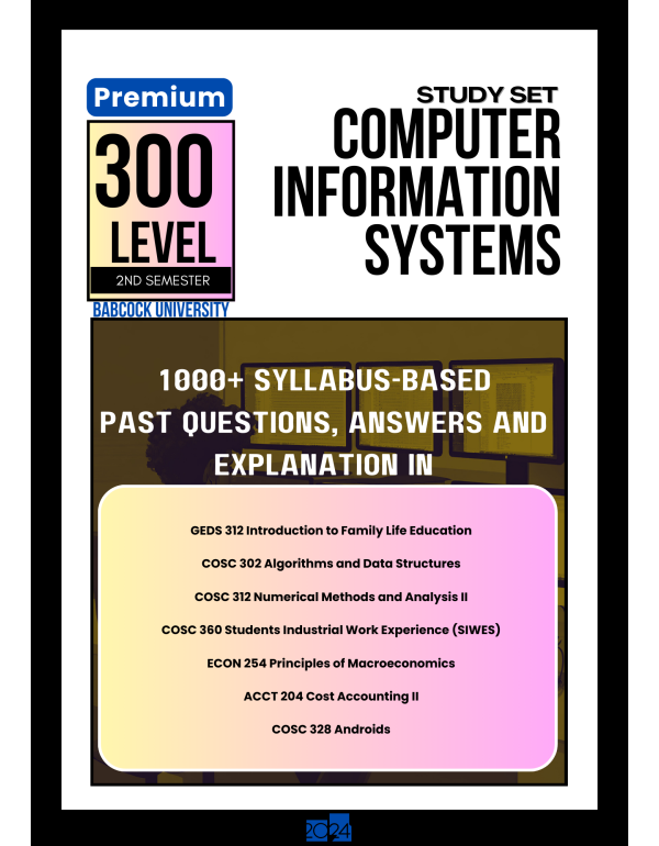 300.2 Computer Information Systems Study Set