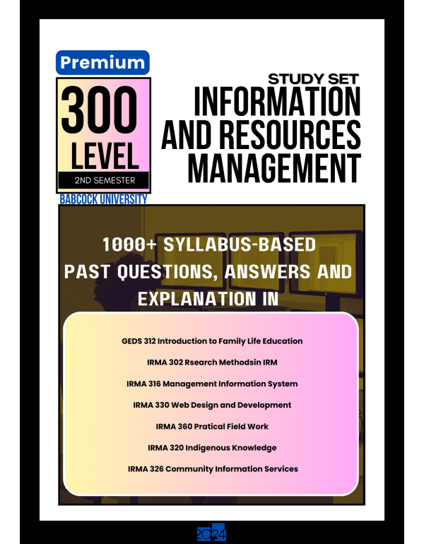 300.2 Information and Resources Management Study S...
