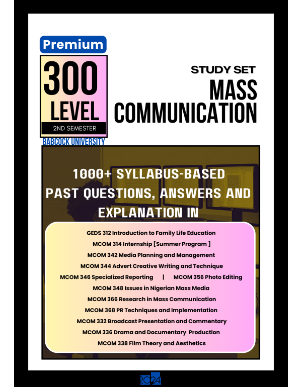 300.2 Mass Communication Study Set