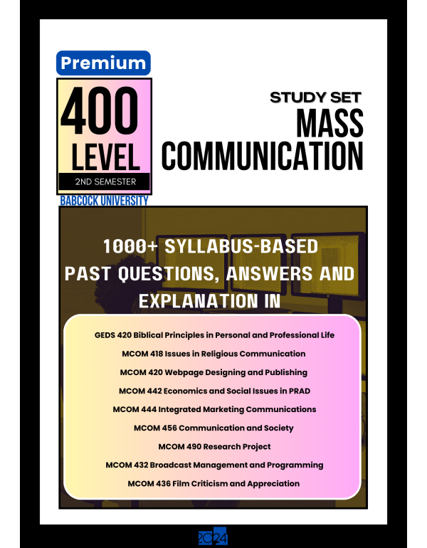 400.2 Mass Communication Study Set