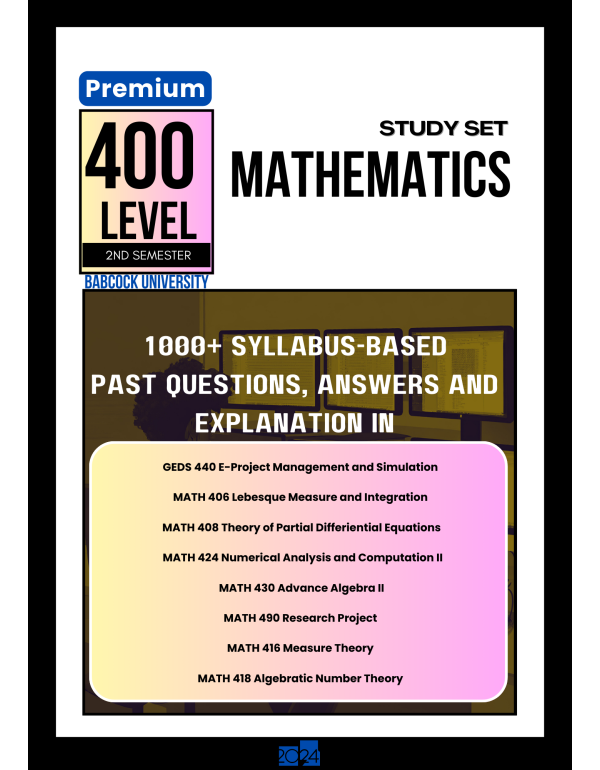 400.2 Mathematics Study Set