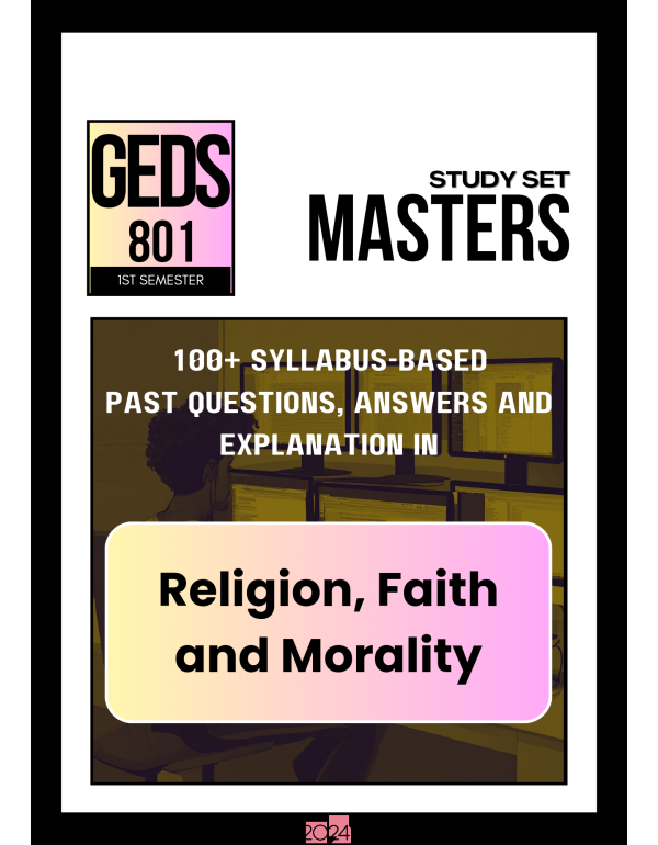 GEDS 801: Religion, Faith and Morality Study Set