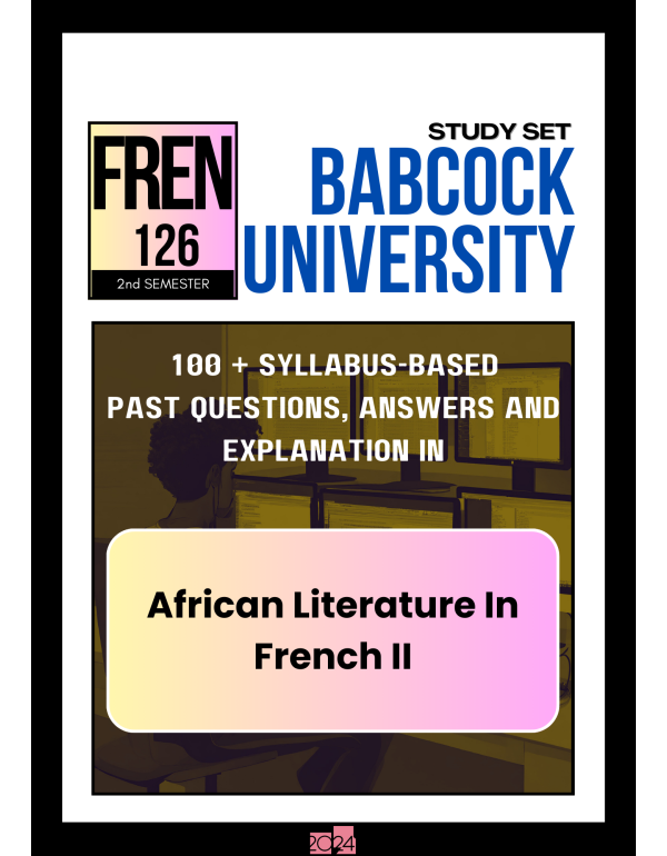 African Literature In French II Study Set