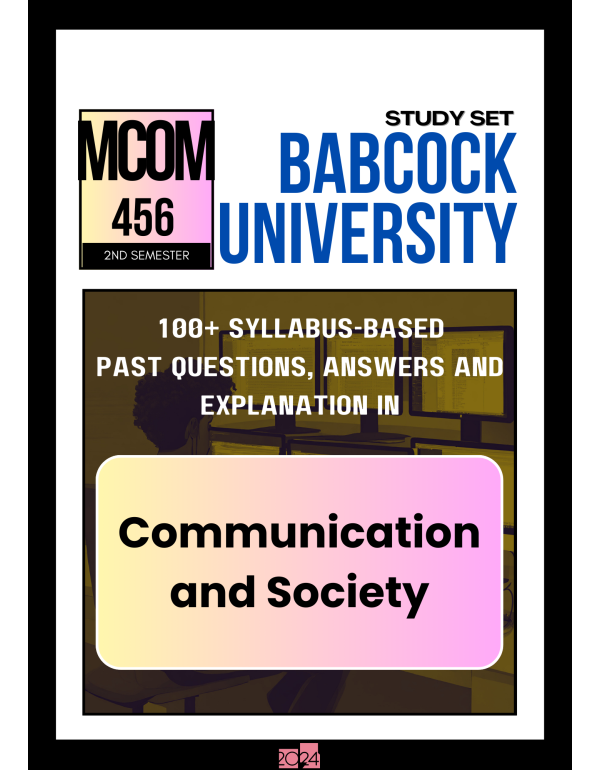 COMMUNICATION AND SOCIETY Study Set
