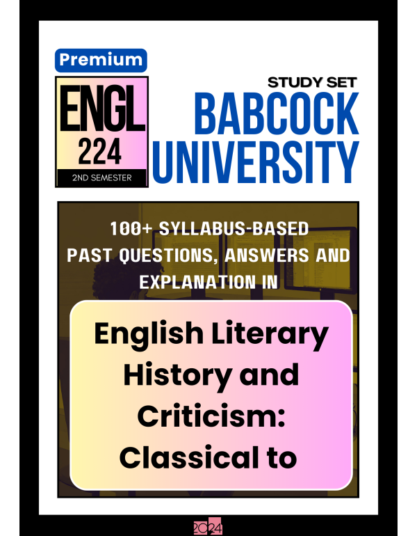 English Literary History and Criticism_ Classical ...