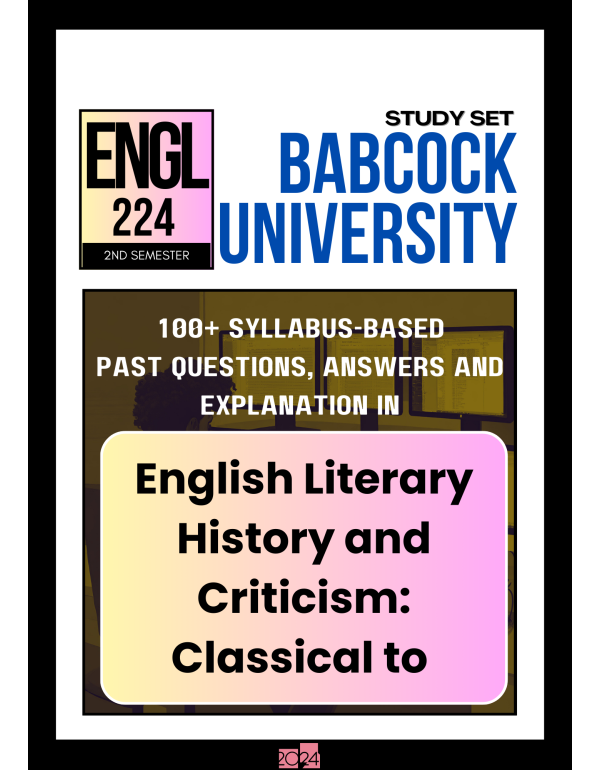 English Literary History and Criticism_ Classical ...
