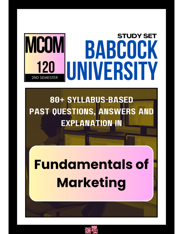 Fundamentals of Marketing Study Set
