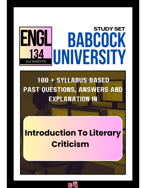 Introduction To Literary  Criticism Study Set