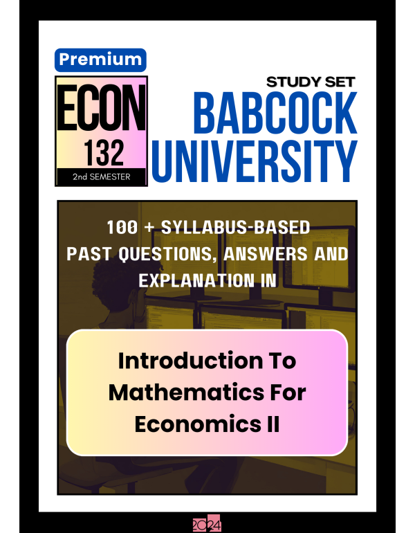 Introduction To Mathematics For Economics II Premi...