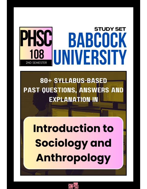 Introduction to Sociology and Anthropology Study S...