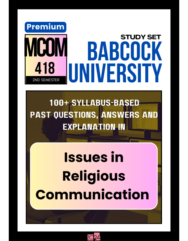 Issues in Religious Communication Premium Study Se...