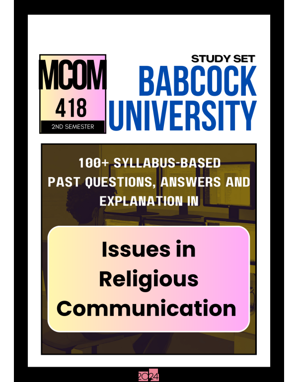 Issues in Religious Communication Study Set