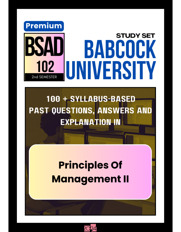 Principles Of Management II Premium Study Set