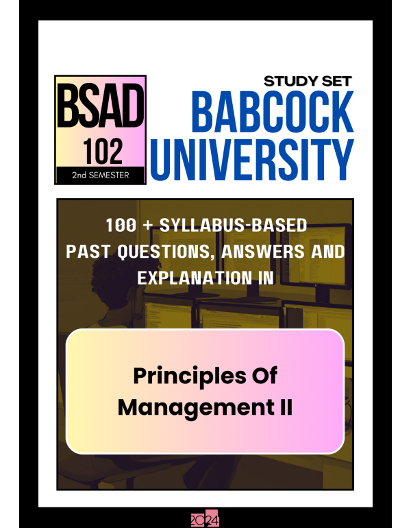 Principles Of Management II Study Set