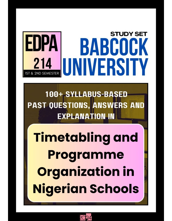 Timetabling and Programme Organization in Nigerian...