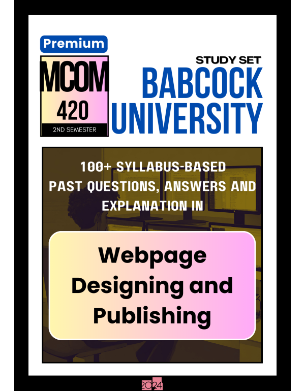 Webpage Designing and Publishing Premium Study Set