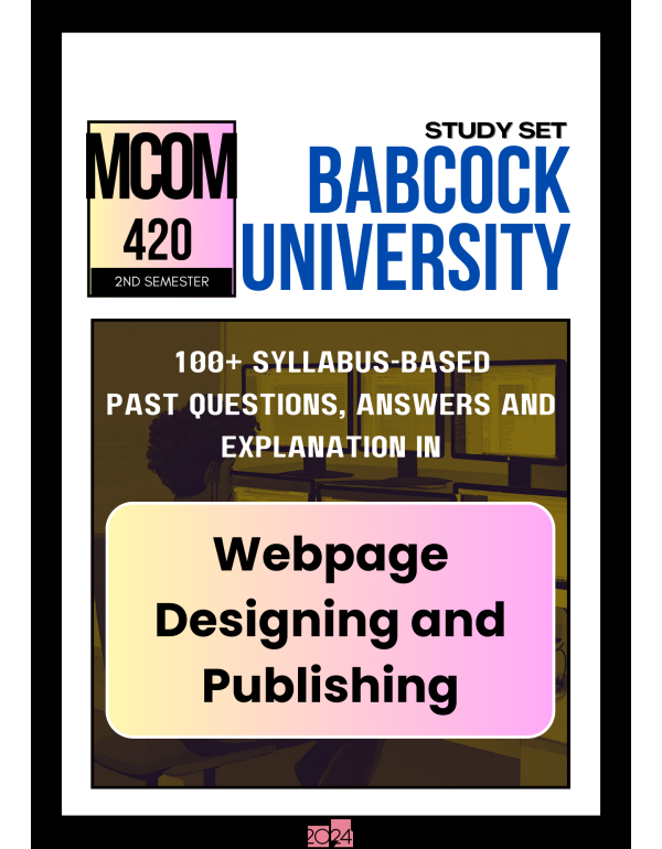 Webpage Designing and Publishing Study Set