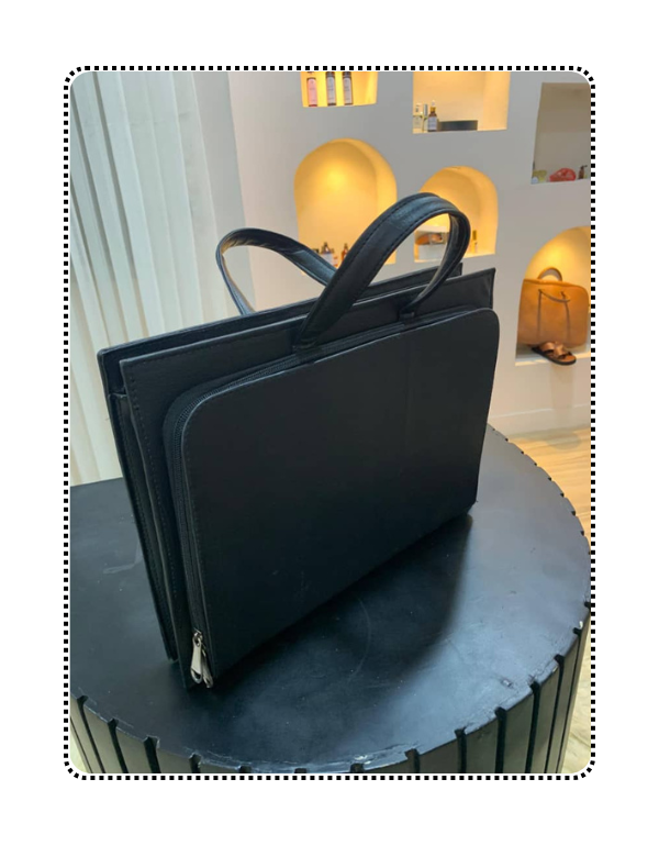 Briefcase Leather Vintage Men (Black)